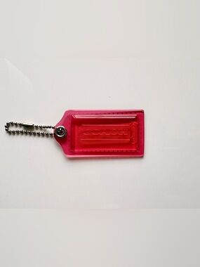 COACH POPPY 2.25" Large Translucent Pink Acrylic Hang Tag Hangtag Bag Charm Fob